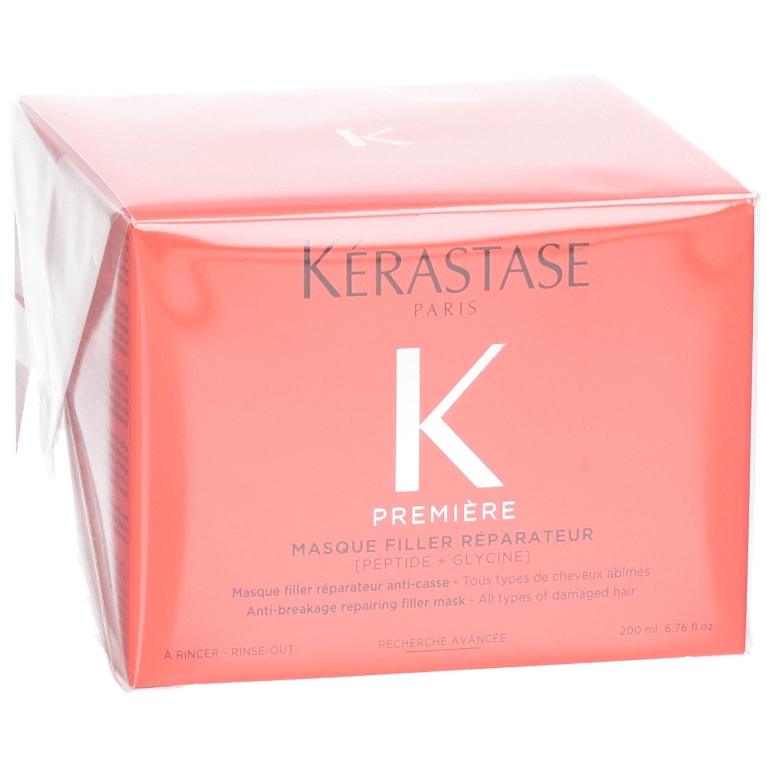 Kérastase Première Masque Filler Réparateur Haarkur in roter Verpackung, leicht schräg.