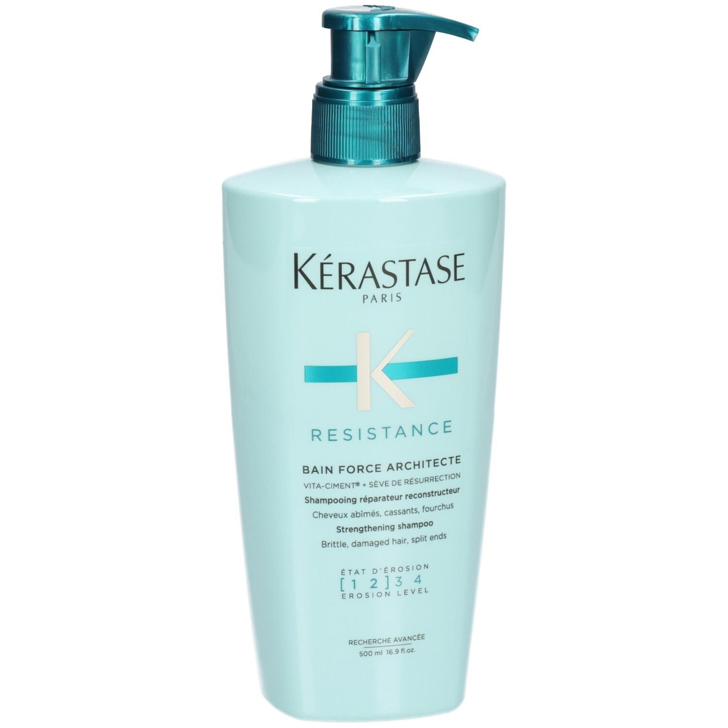Kérastase Résistance – Bain Force Architecte Shampoo Refill – Herstelt en Versterkt Beschadigd Haar – Navulling 500 ml