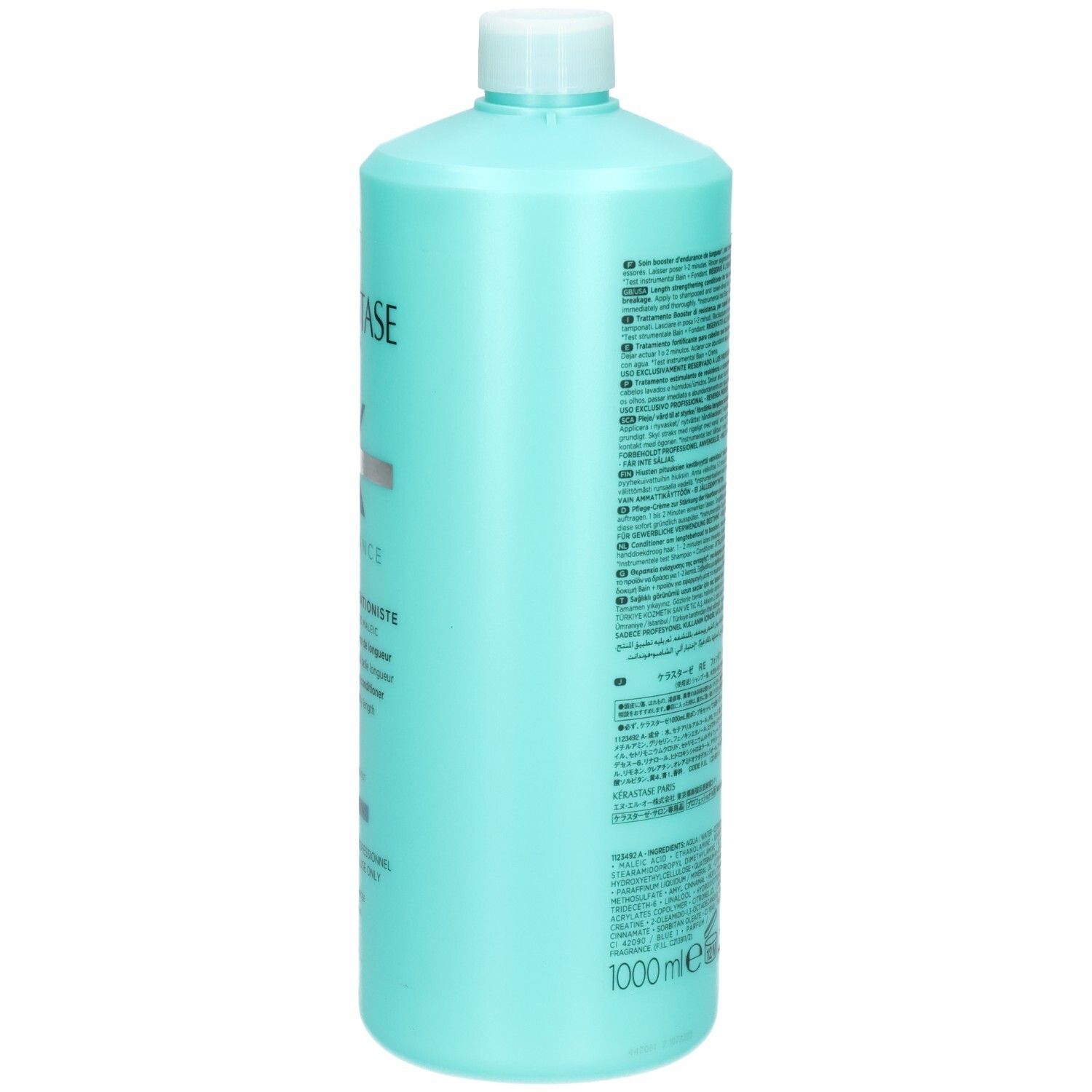 Kérastase Fondant Extensioniste, Seite der 1000ml Flasche mit Textinformationen.