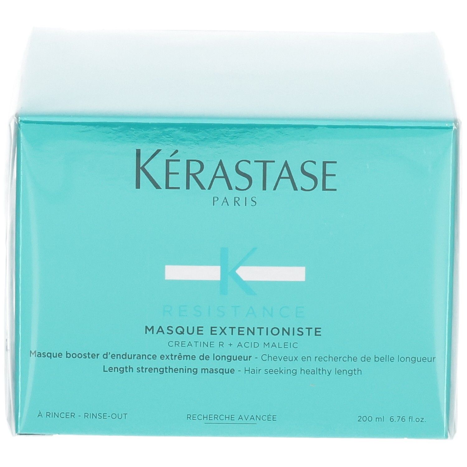 Kérastase Résistance Masque Extentioniste Verpackung, Vorderseite mit Logo und Produktnamen.