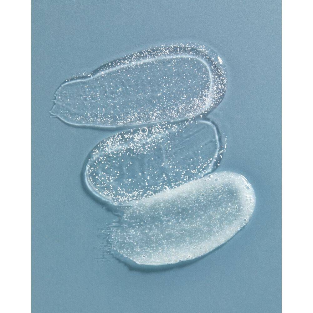 Trois bandes d'une substance transparente et gélatineuse sur fond bleu.