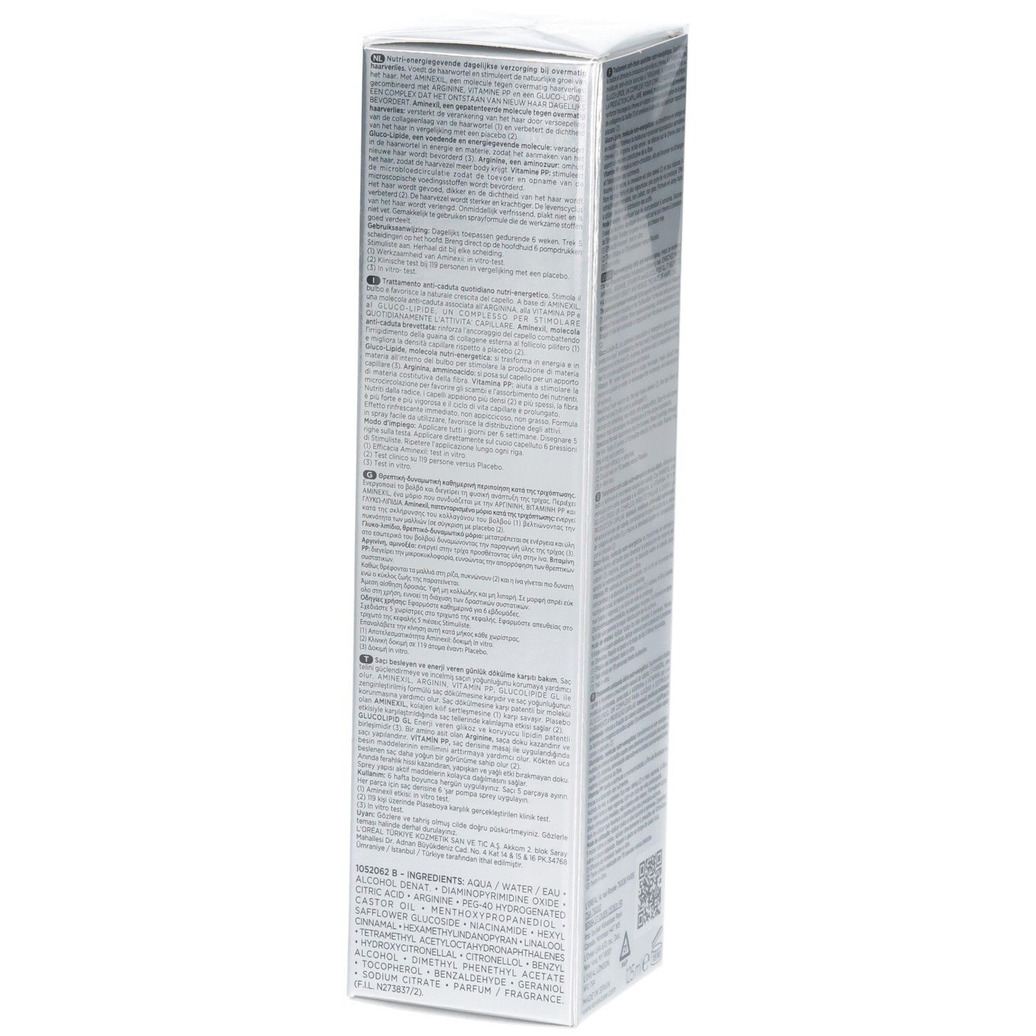 Kérastase Spécifique Stimuliste Flakon. Seitenansicht mit detaillierten Informationen und Inhaltsstoffen.