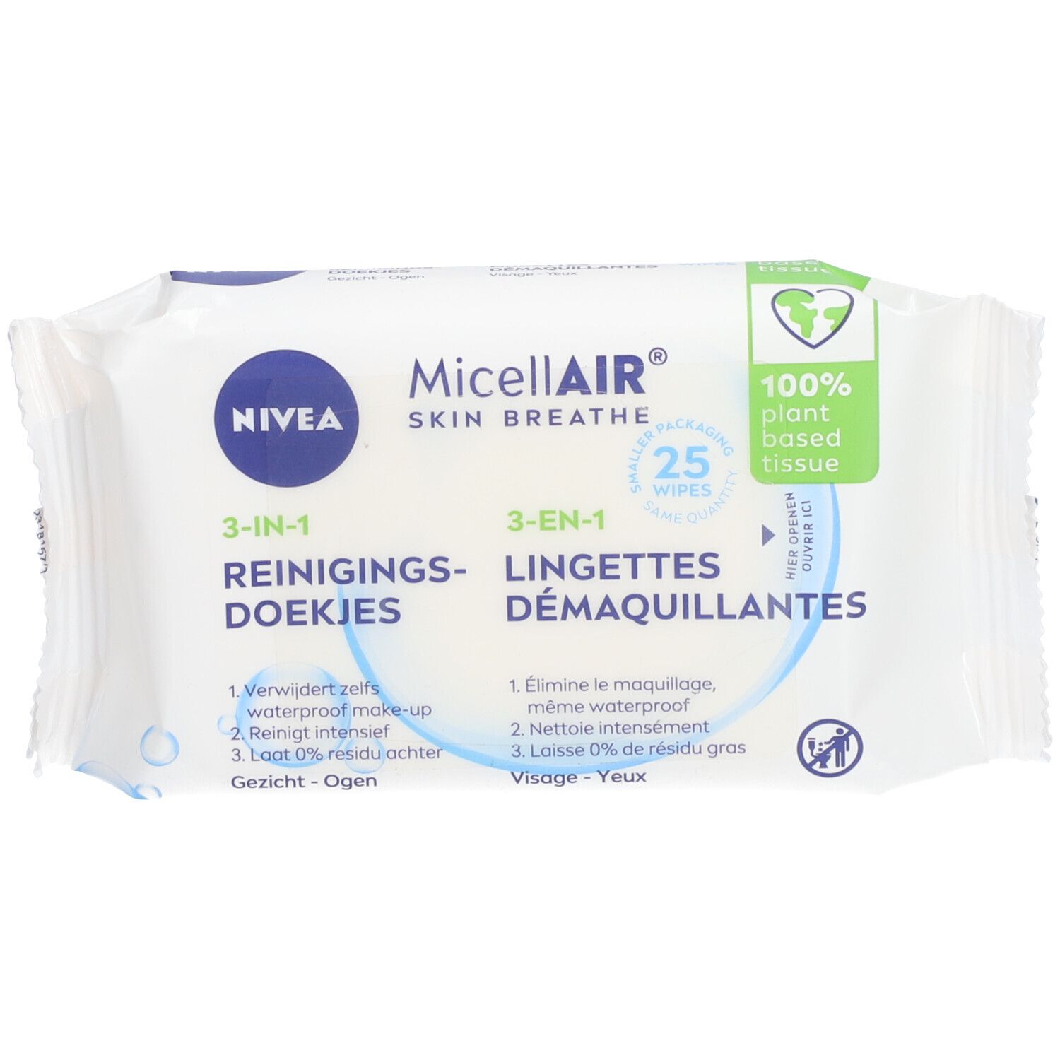 Nivea MicellAIR® Skin Breathe Lingettes Démaquillantes Douceur 3-en-1