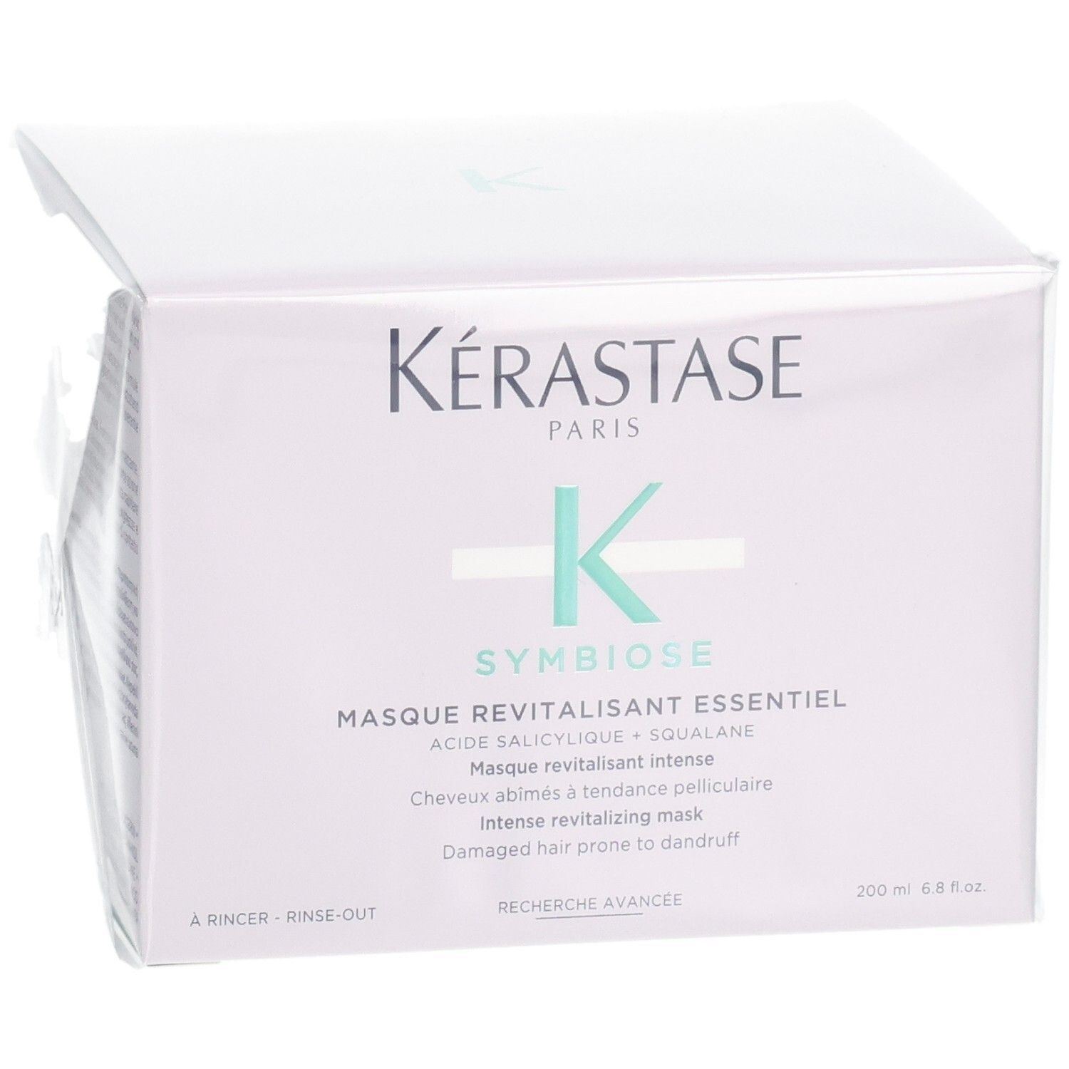 Kérastase Symbiose Masque Revitalisant Essentiel Haarmaske, Verpackung mit geöffnetem Deckel.