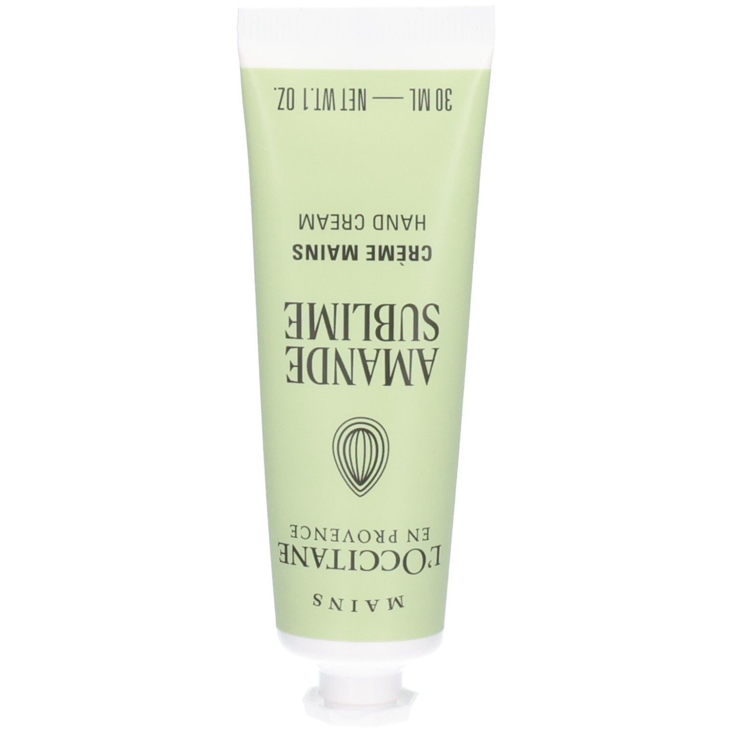 L'OCCITANE Mandel Handcreme Tube mit Mandel-Symbol und Text.