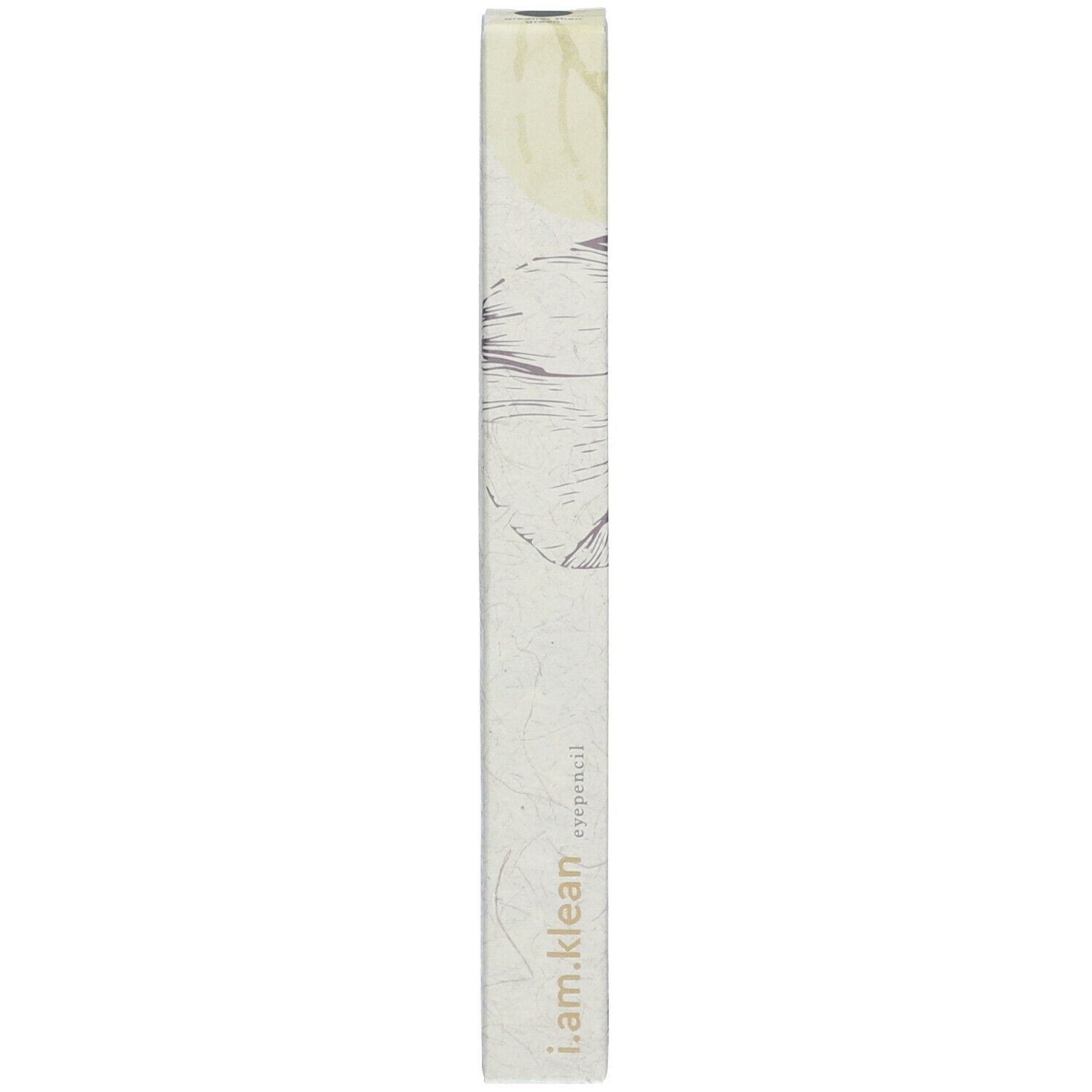 Verpakking met bloemmotief. Opschrift: i.am.klean eyepencil.
