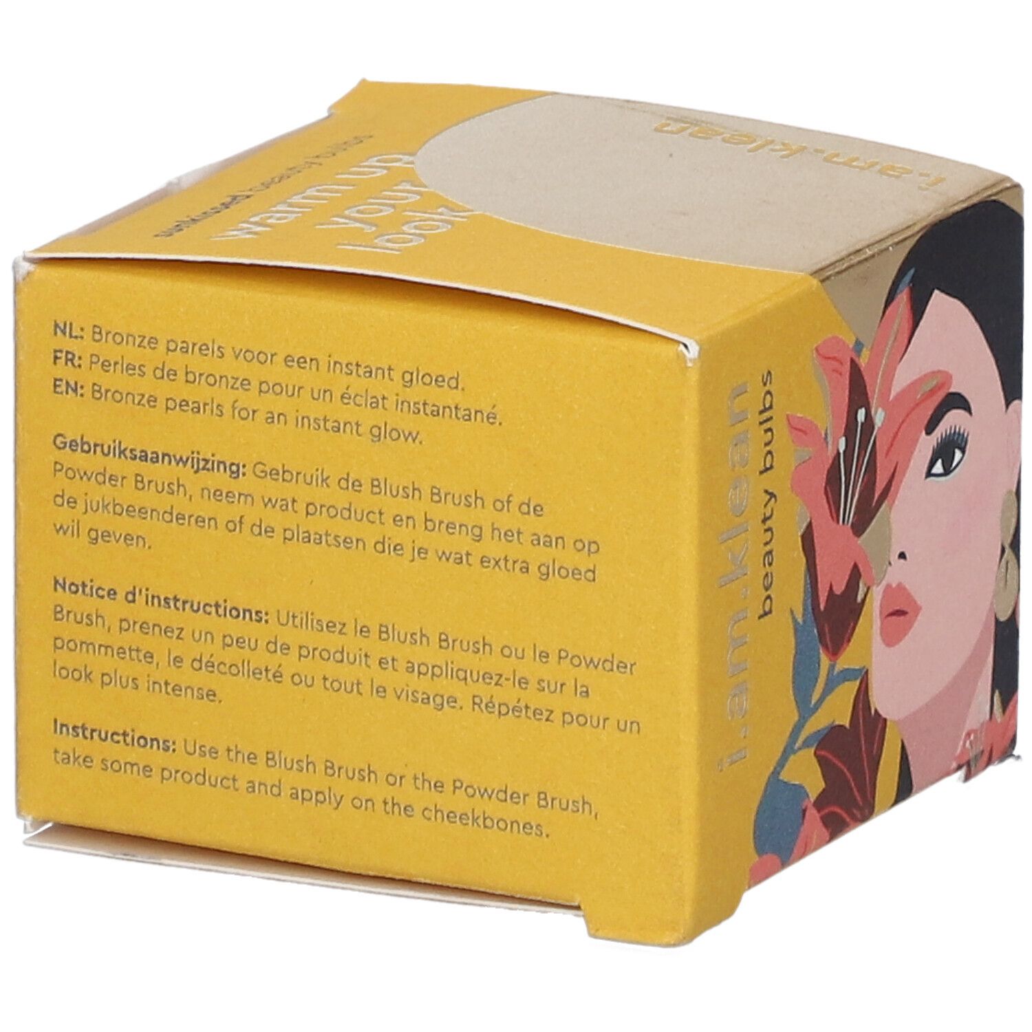 Gelbe Produktverpackung mit Text in mehreren Sprachen. Enthält Anweisungen zur Anwendung.