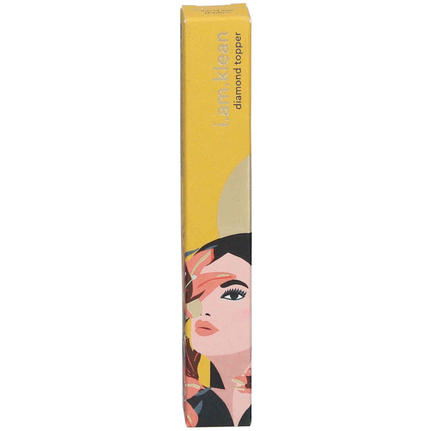 Gele verpakking met productnaam en een vrouwengezicht. Opschrift: i.am.klean diamond topper.