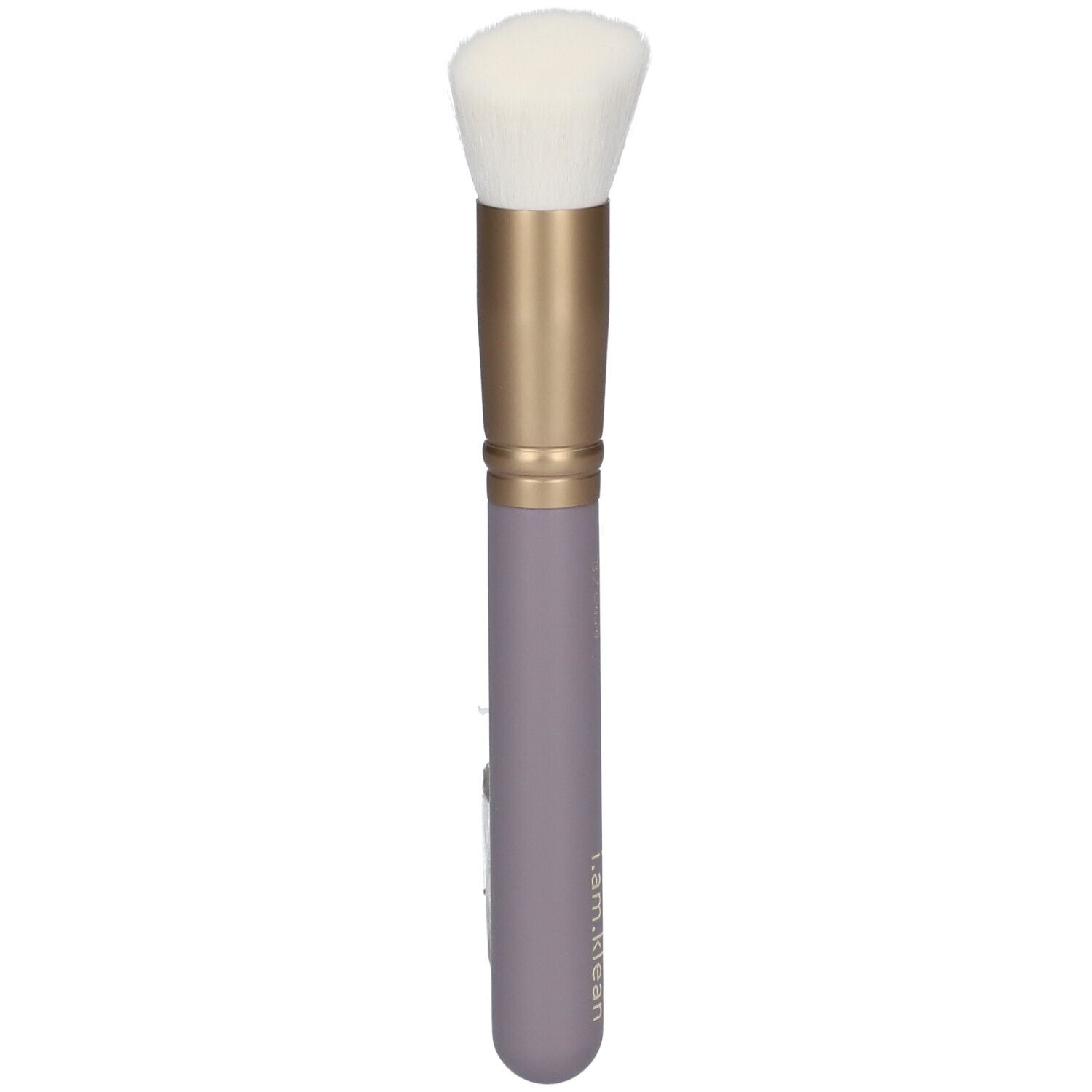Pinceau avec tête blanche, virole dorée et manche violet. Le nom "i.am.klean" est inscrit sur le manche.