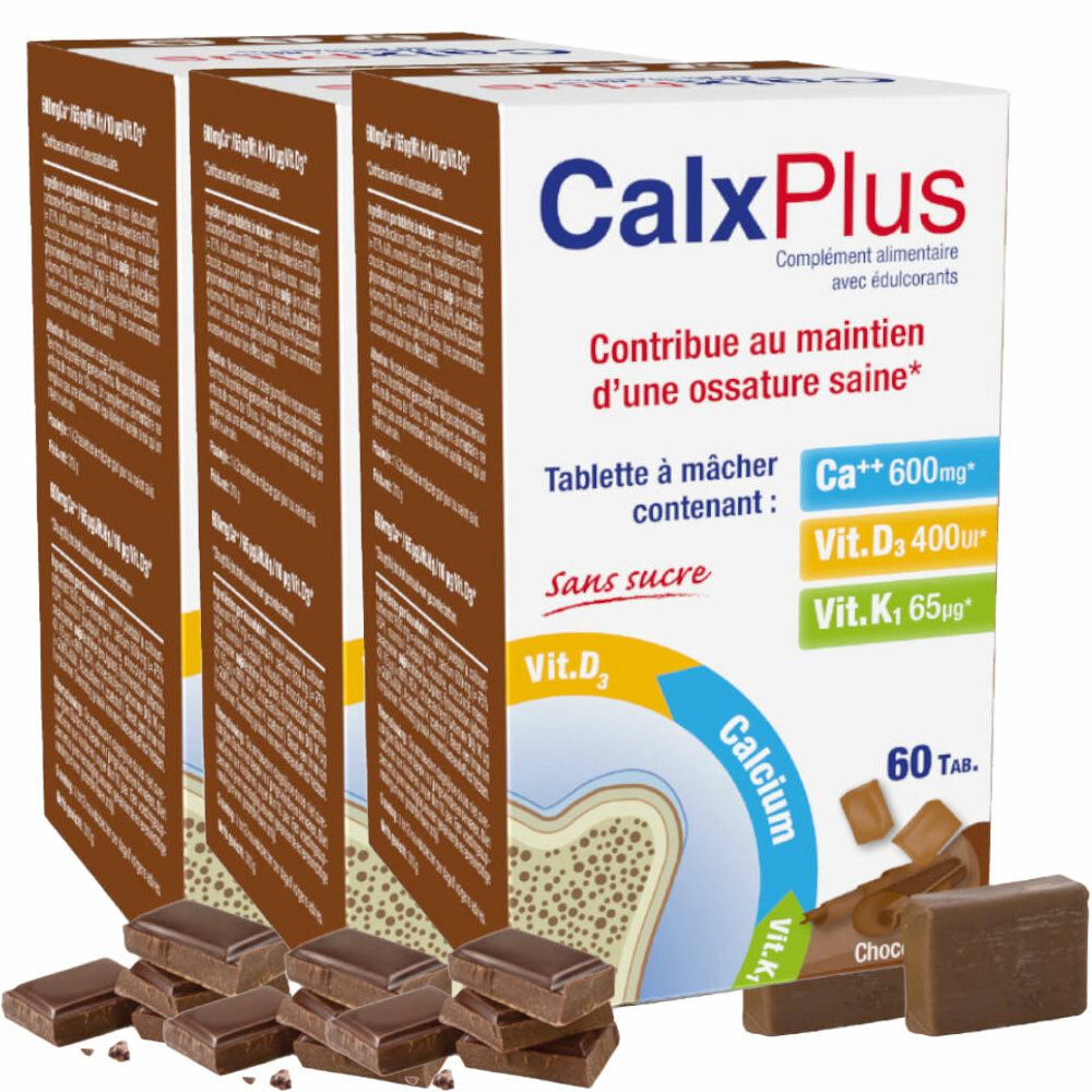 CalxPlus Bonbon Chocolat Sans Sucre Trio