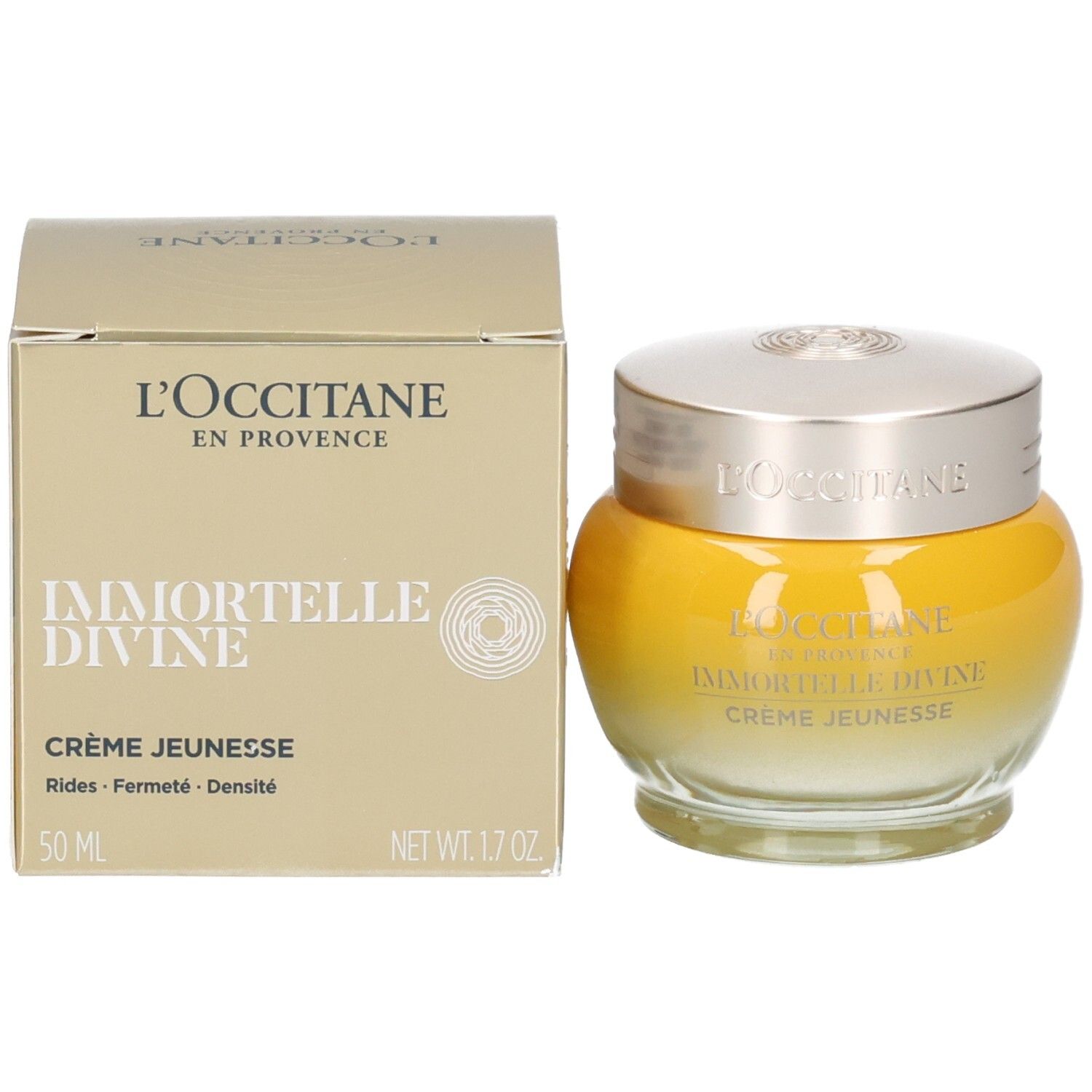 L'OCCITANE Immortelle Divine Creme Jeunesse mit Verpackung. 50 ml.