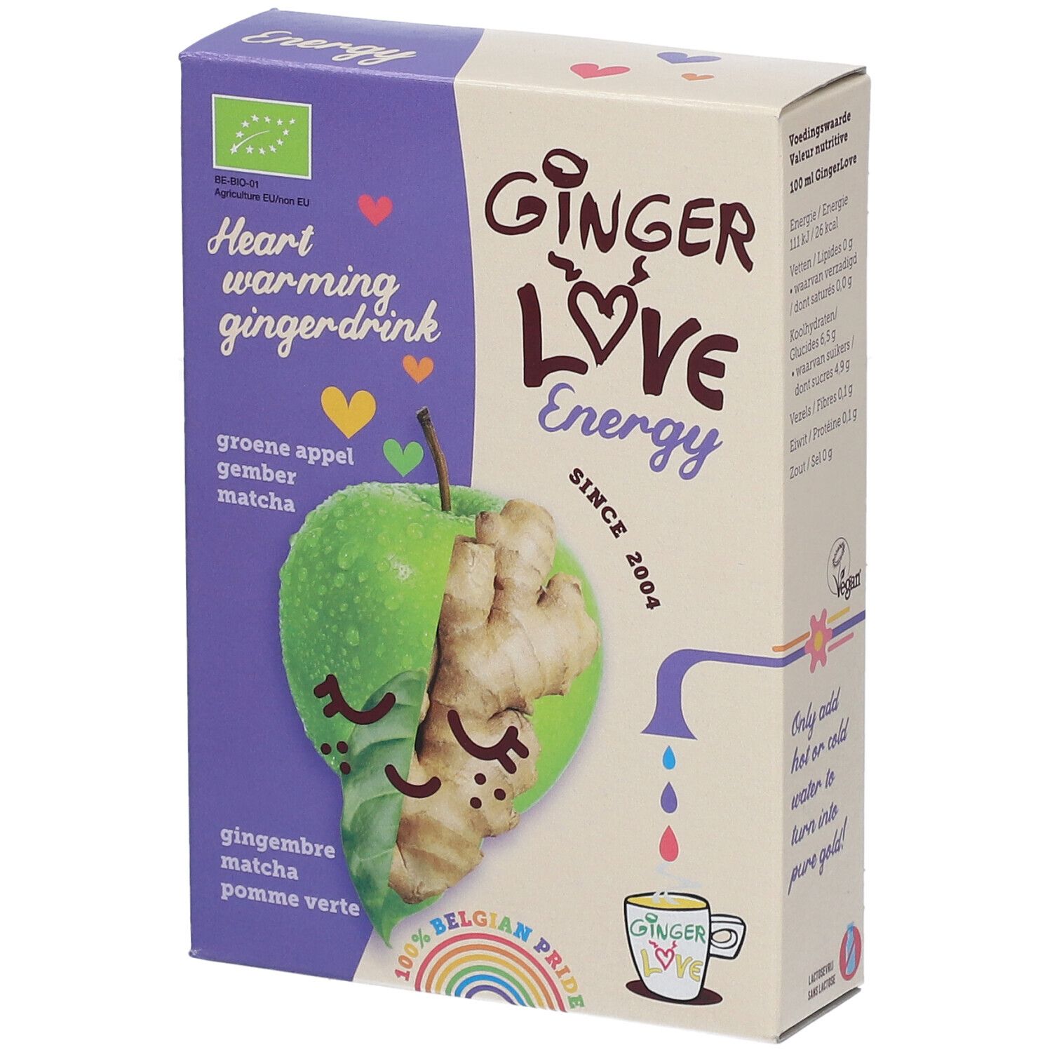 GingerLove Energy Thé Pomme Verte, Gingembre & Matcha Bio