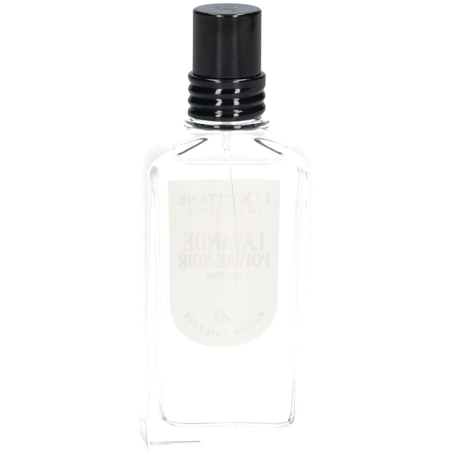 Rückansicht der L'OCCITANE Eau de Toilette Lavande Poivre Noir Flasche.