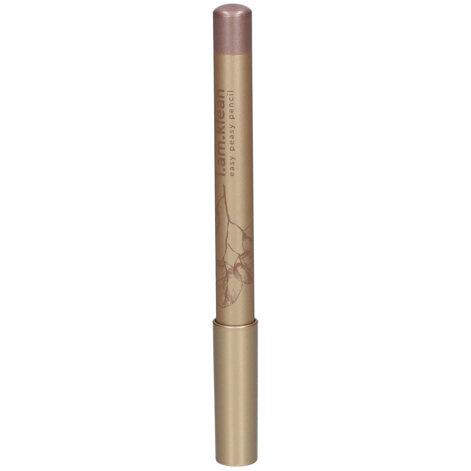 Goldfarbener Stift mit rosafarbenem Ende. Aufschrift: i.am.klean easy peasy pencil.