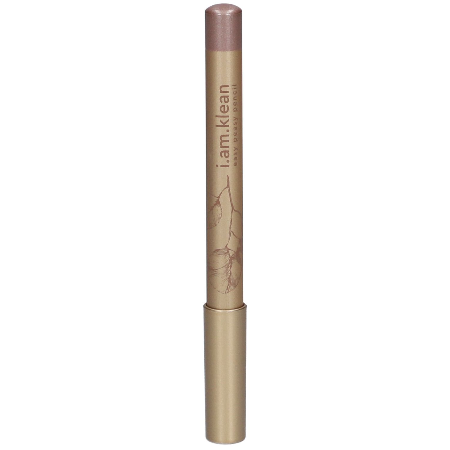 Goldfarbener Stift mit rosafarbenem Ende. Aufschrift: i.am.klean easy peasy pencil.