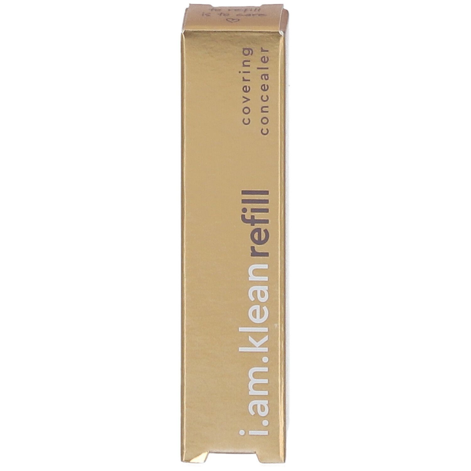 Emballage doré avec le nom du produit i.am.klean refill. Inscription : covering concealer.