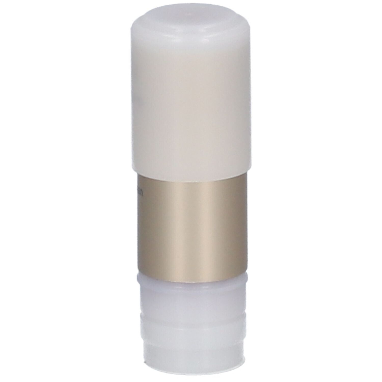 Lippenstift-Nachfüllpackung, zylindrisch, weiß-goldfarben. Aufschrift: i.am.klean.