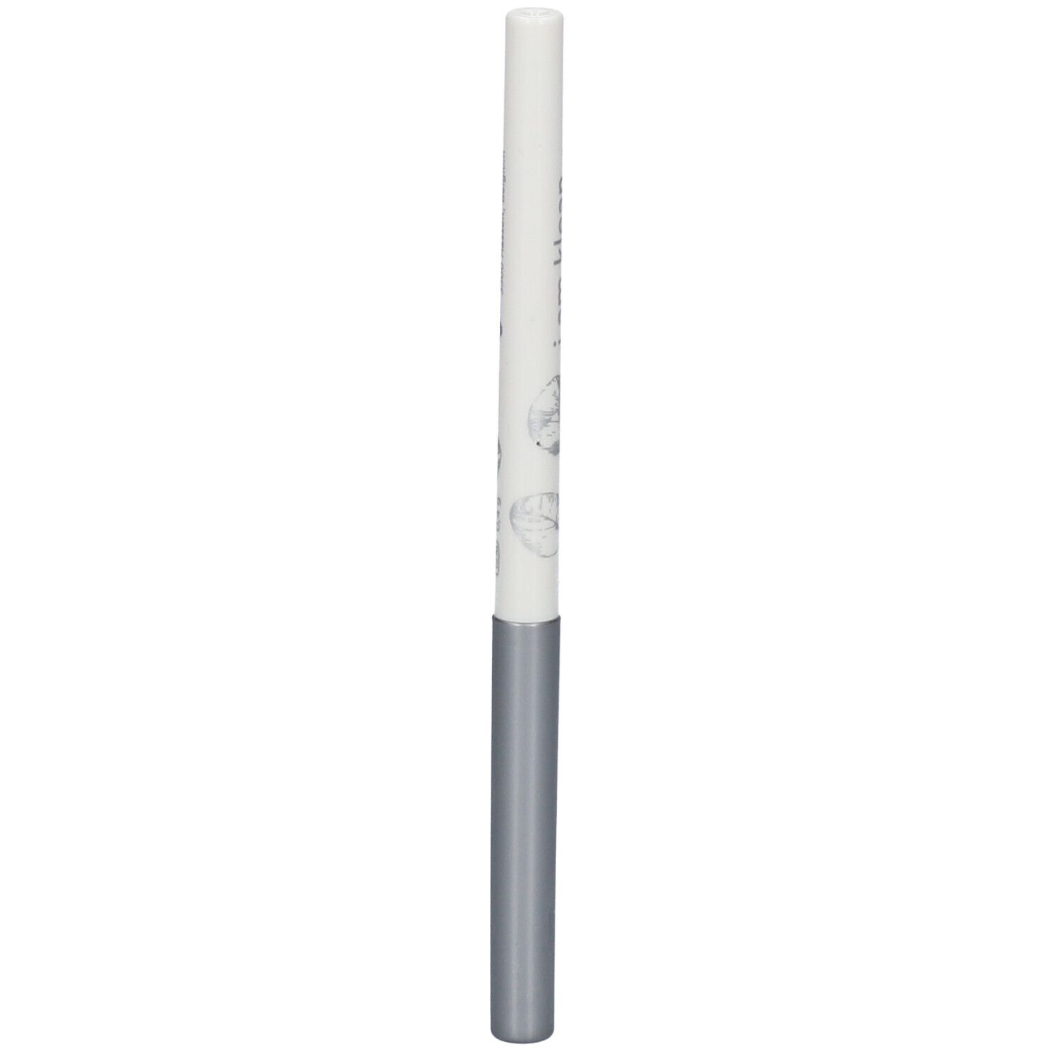 Weißer Eyeliner-Stift mit silbernem Schaft. Aufschrift: i.am.klean, smooth twist eyeliner.