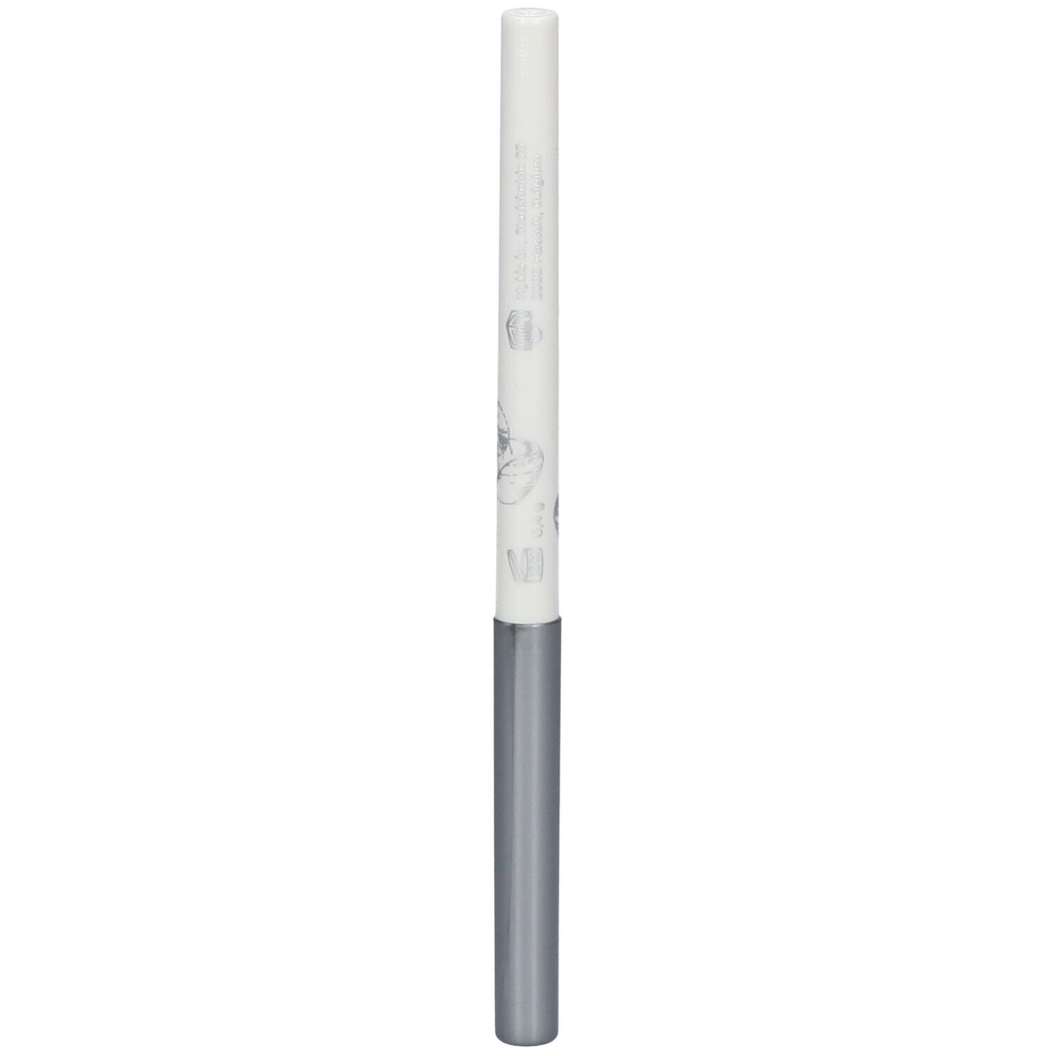 Weißer Eyeliner-Stift mit silbernem Schaft. Aufschrift: i.am.klean, smooth twist eyeliner.