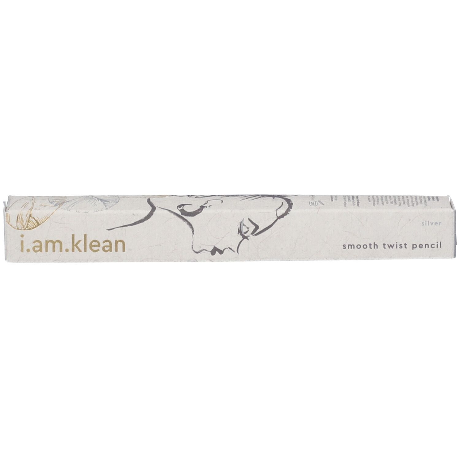 Weiße Verpackung mit Aufschrift i.am.klean und smooth twist pencil.