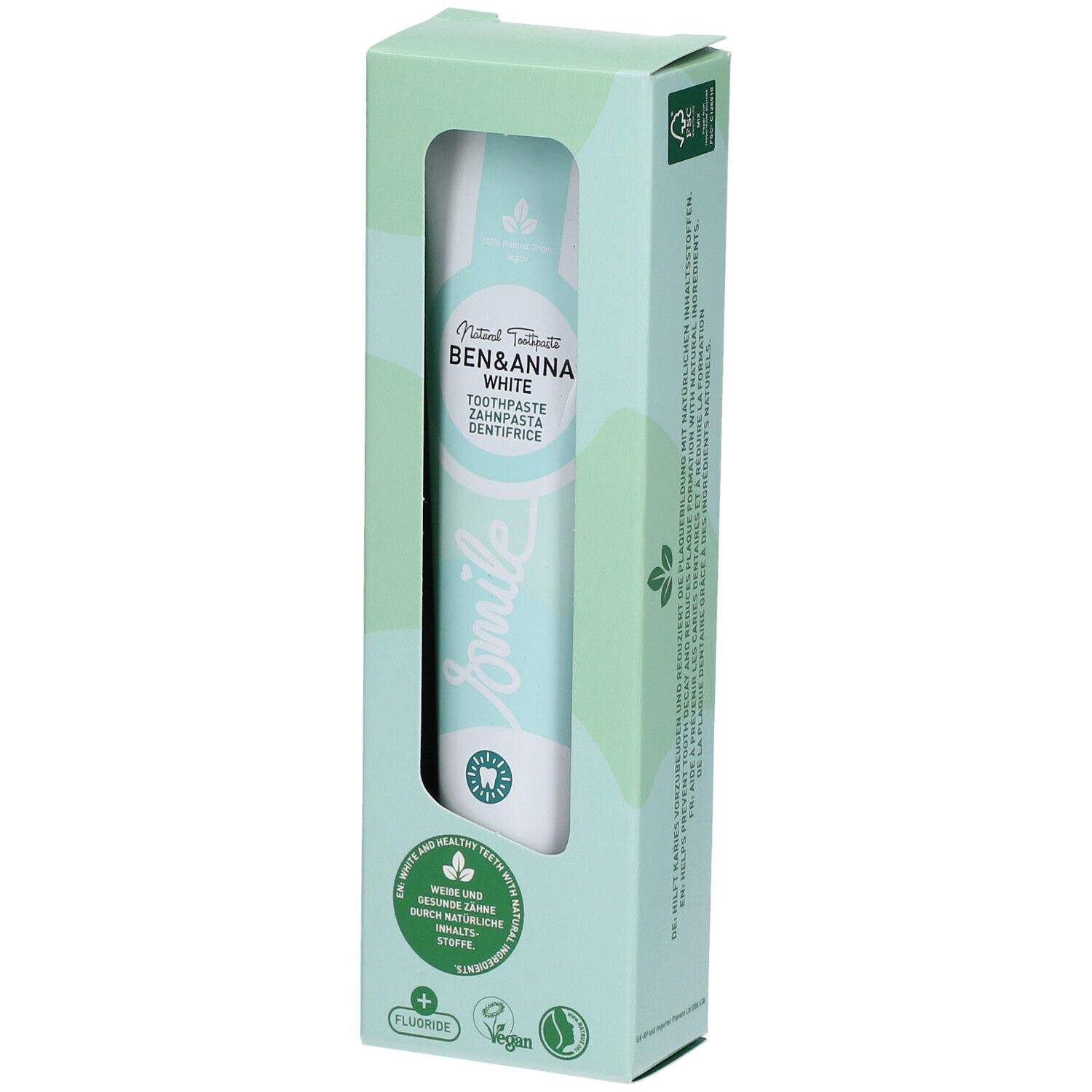 Ben & Anna Toothpaste Smile White Fluoride 75 ml Zahnpasta