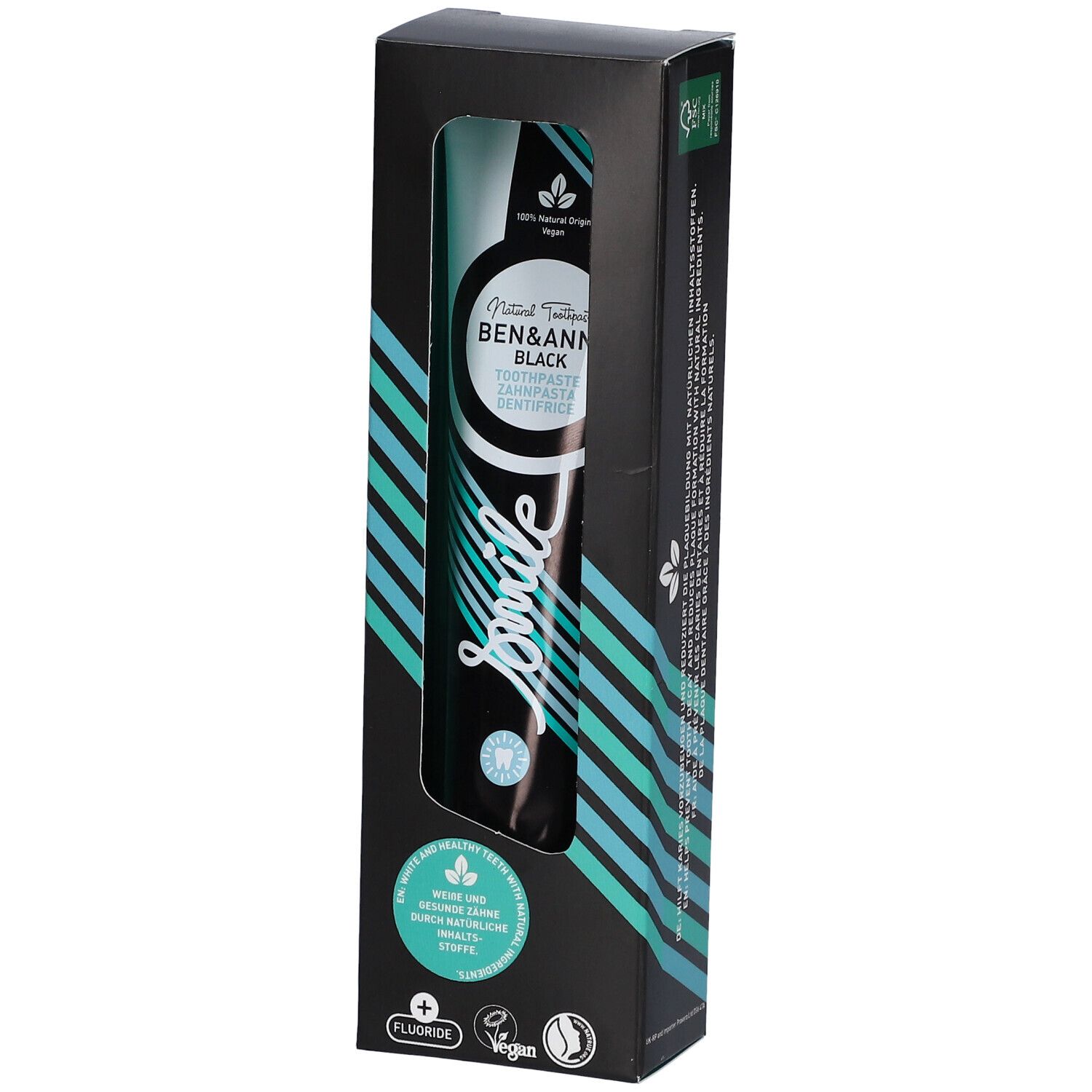 Ben & Anna Toothpaste Smile Black Fluoride 75 ml Zahnpasta