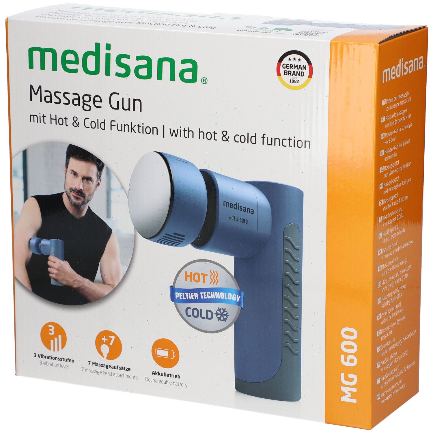 medisana MG 600 Massagepistole, Massagegerät, Erholung & Muskelentspannung, Wärme und Kälte Funktion