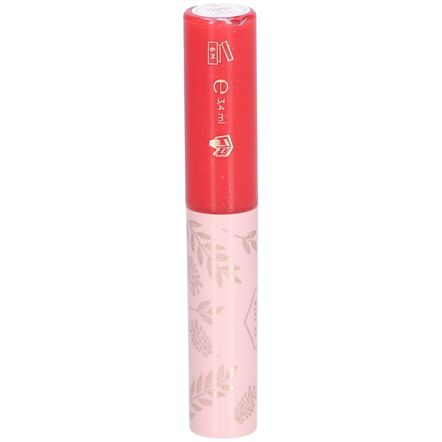 Mini-Lipgloss, rot und rosa. Mit floralem Muster. Aufschrift: CENT PUR CENT.