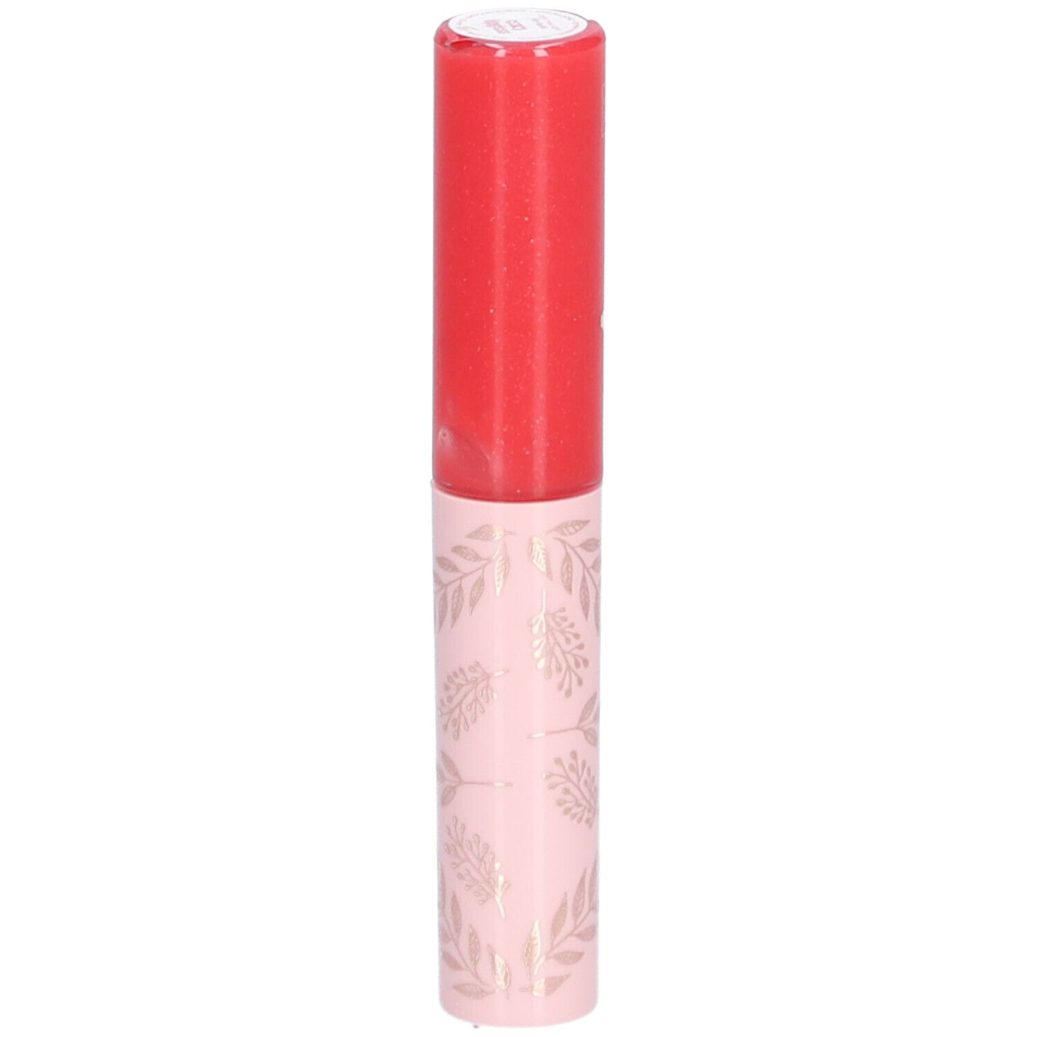 Mini-Lipgloss, rot und rosa. Mit floralem Muster. Aufschrift: CENT PUR CENT.