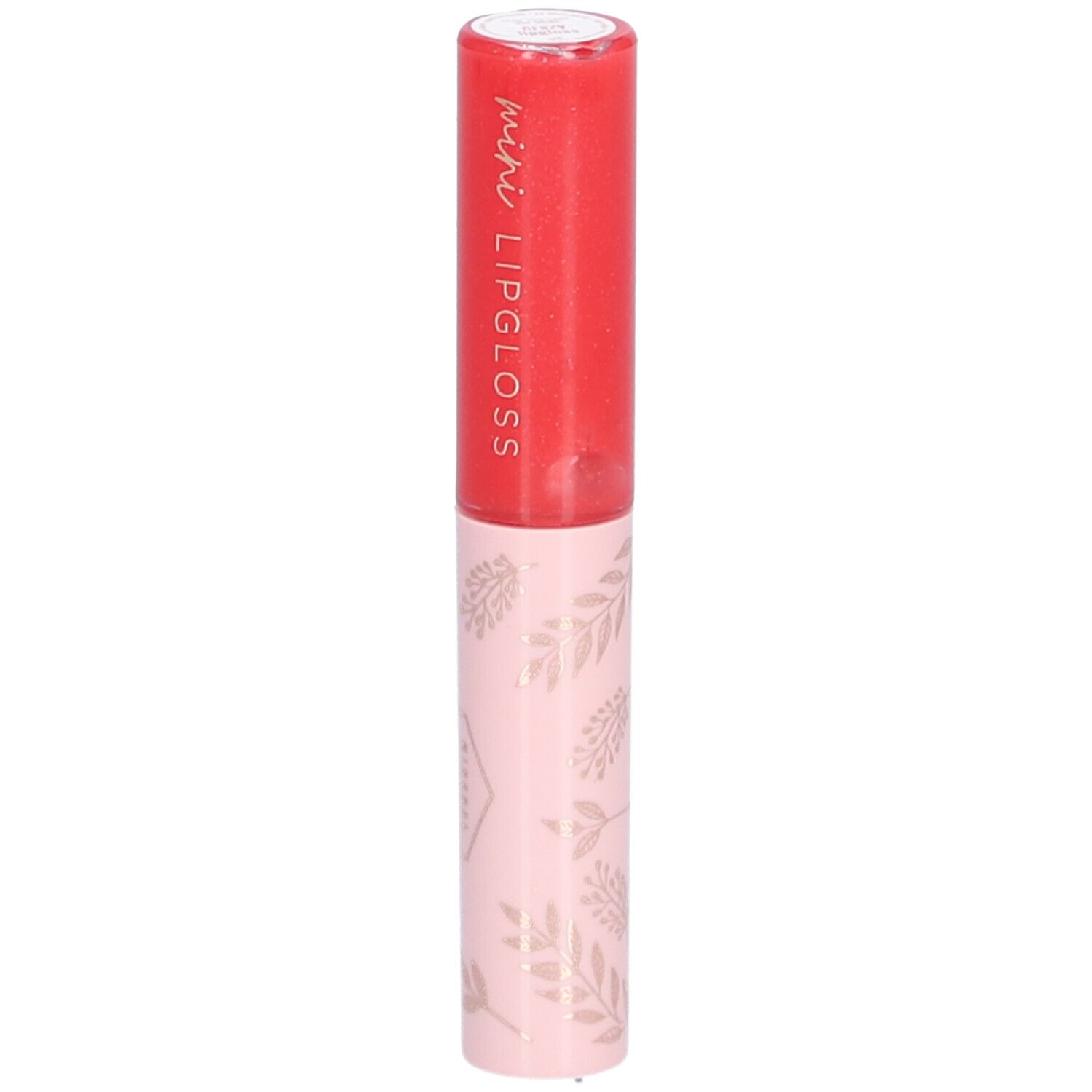 Mini-Lipgloss, rot und rosa. Mit floralem Muster. Aufschrift: CENT PUR CENT.