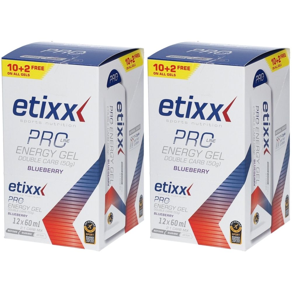 etixx Double Carb Energy Gel PRO Line Heidelbeere
