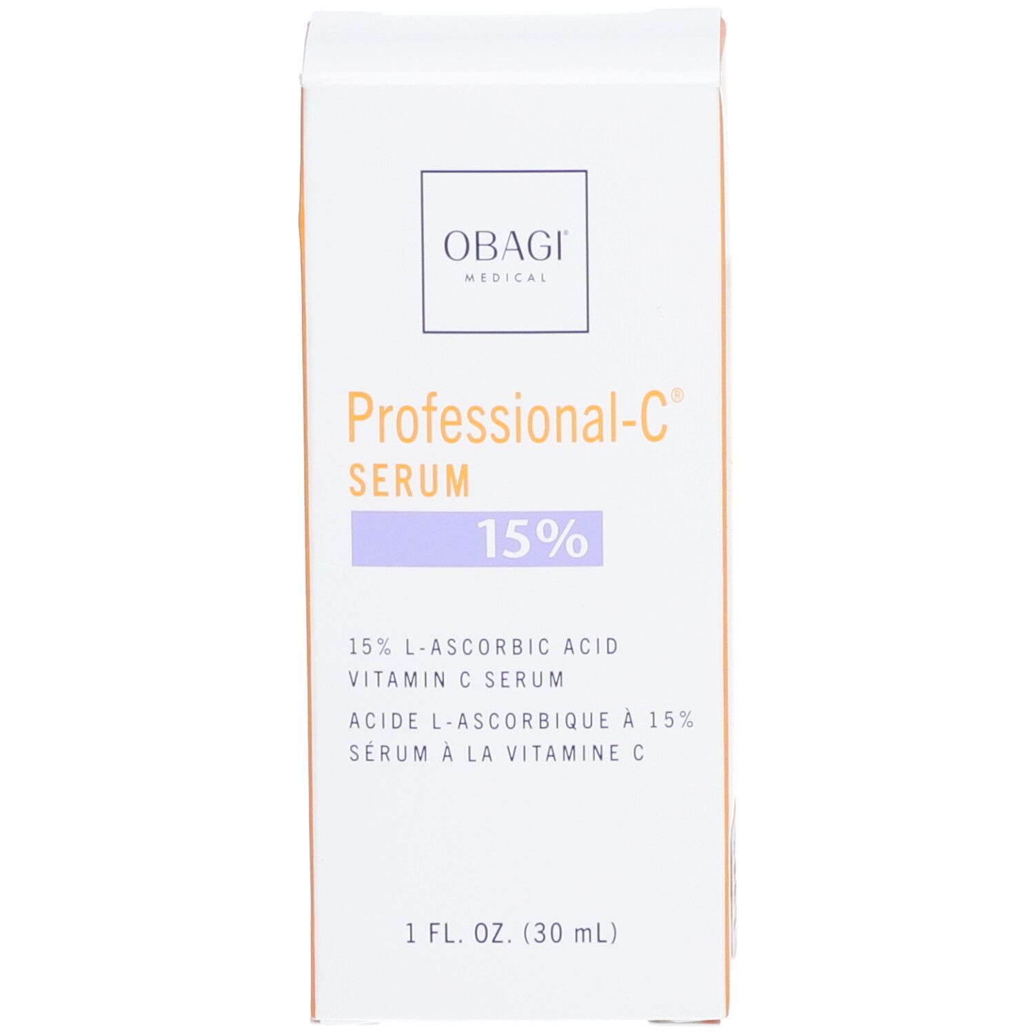 Weiße Verpackung mit Produktnamen, Marke und Inhaltsangabe. 1 fl. oz. (30 ml).