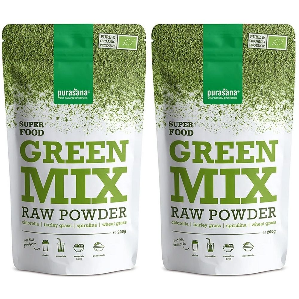 Purasana Groen Tarwegras Poeder x2 2x200 g Pulver