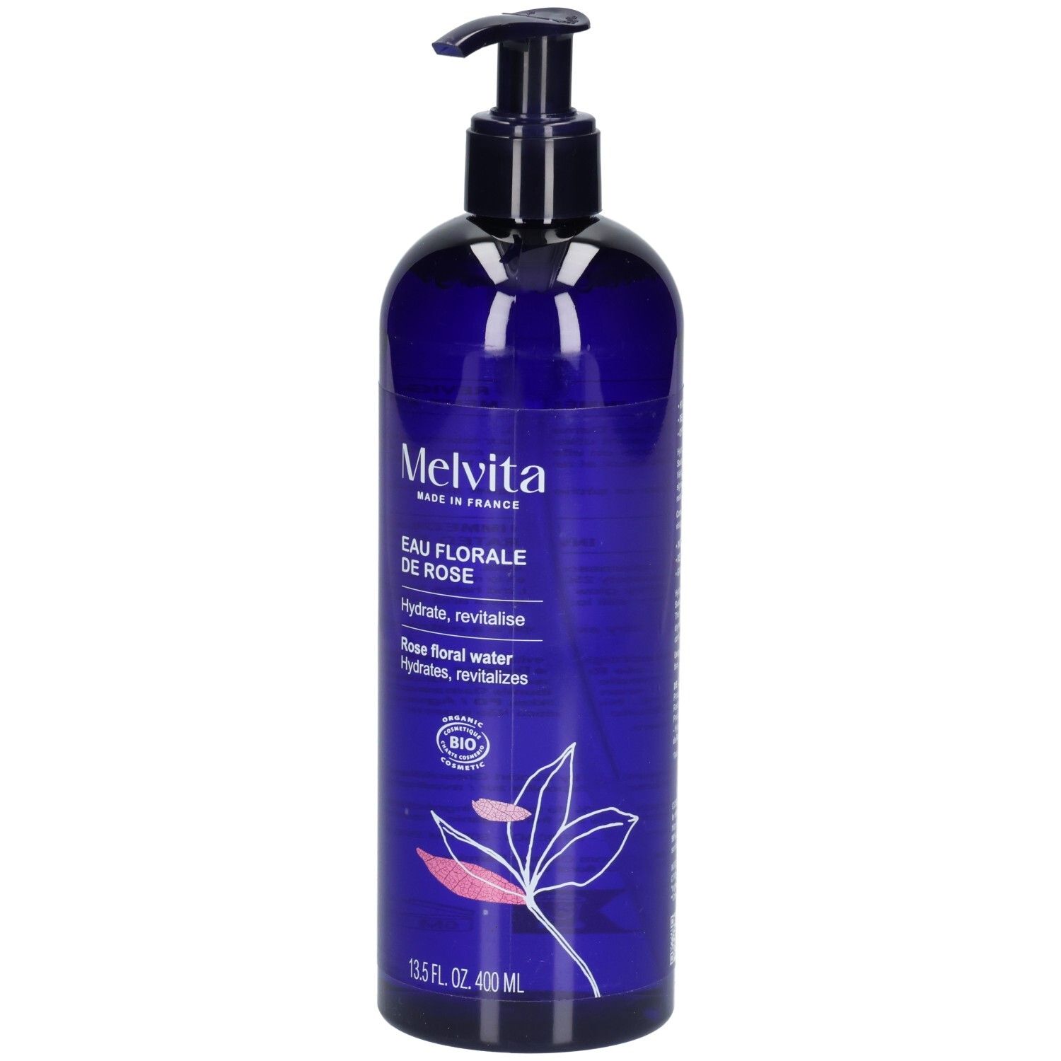 Melvita Eau Florale de Rose, 400 ml, Pumpspender.