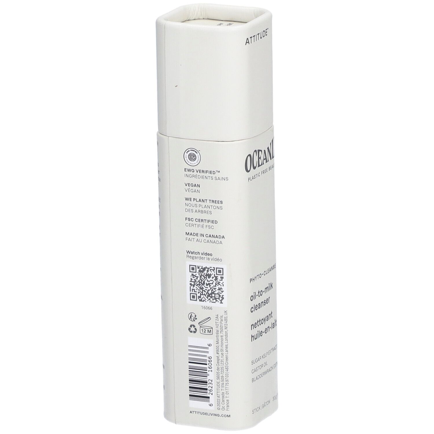 Rückseite der Tube mit Logos und Informationen. "EWG VERIFIED" und QR-Code.