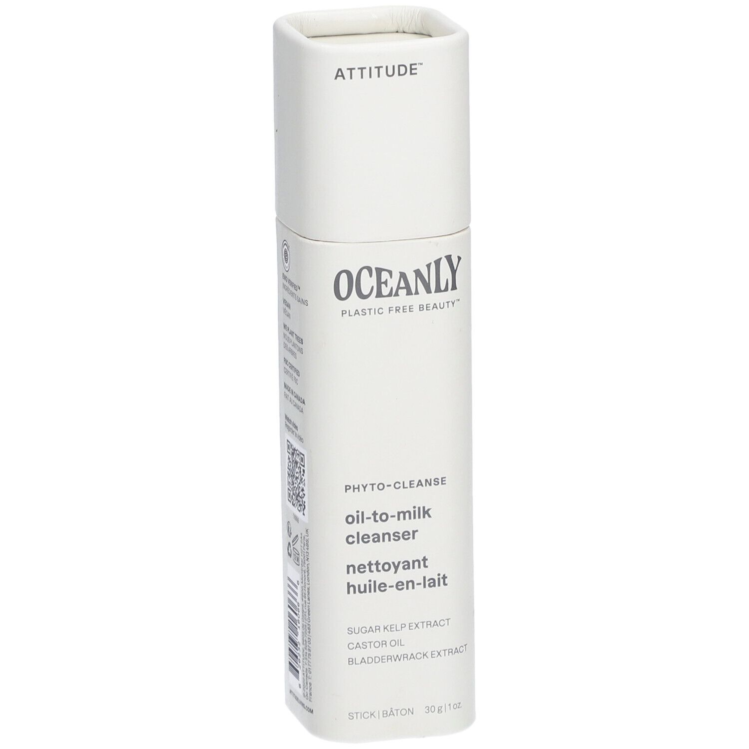 Produkt-Tube mit Produktnamen und Inhaltsstoffen. "ATTITUDE" und "OCEANLY".