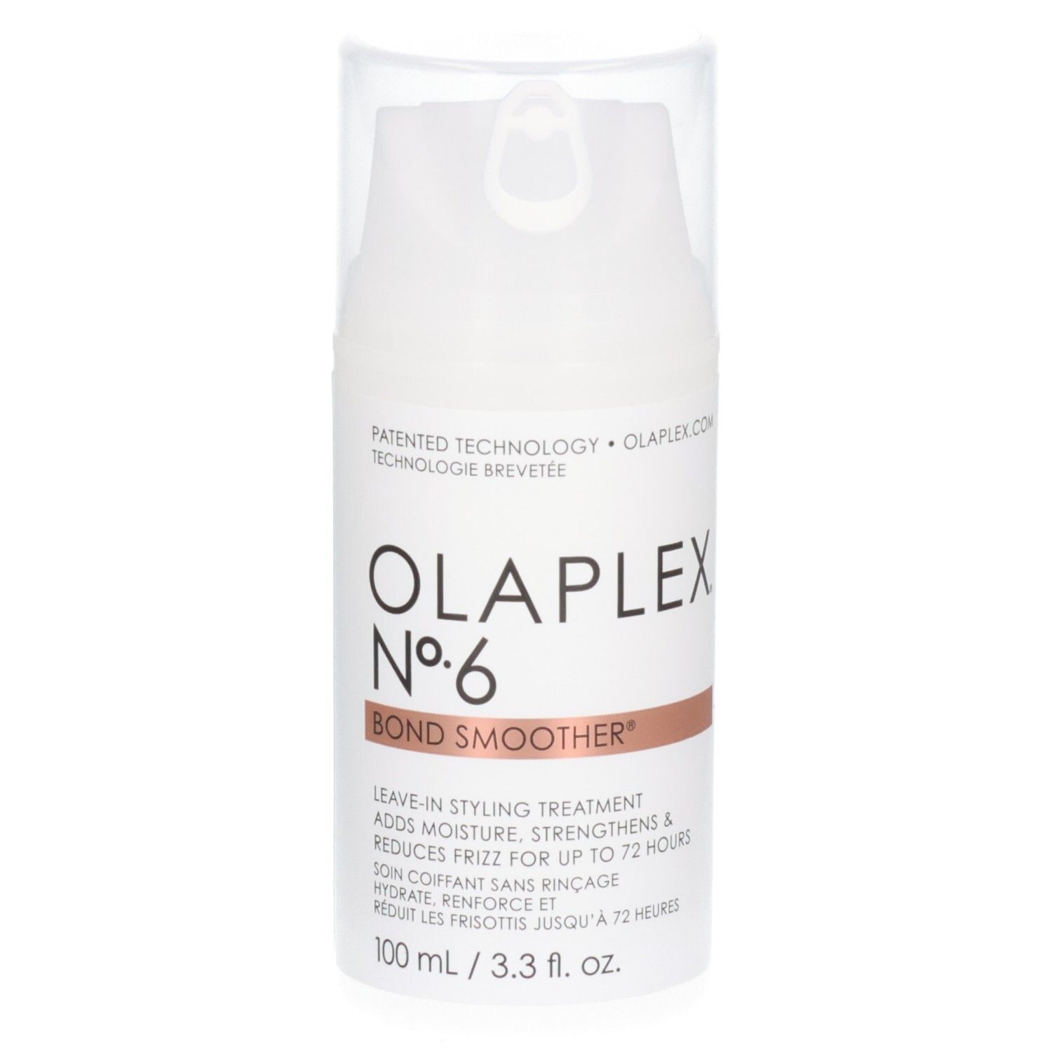Olaplex Nr. 6 Bond Smoother Leave-in Styling Treatment Flasche mit Pumpspender.