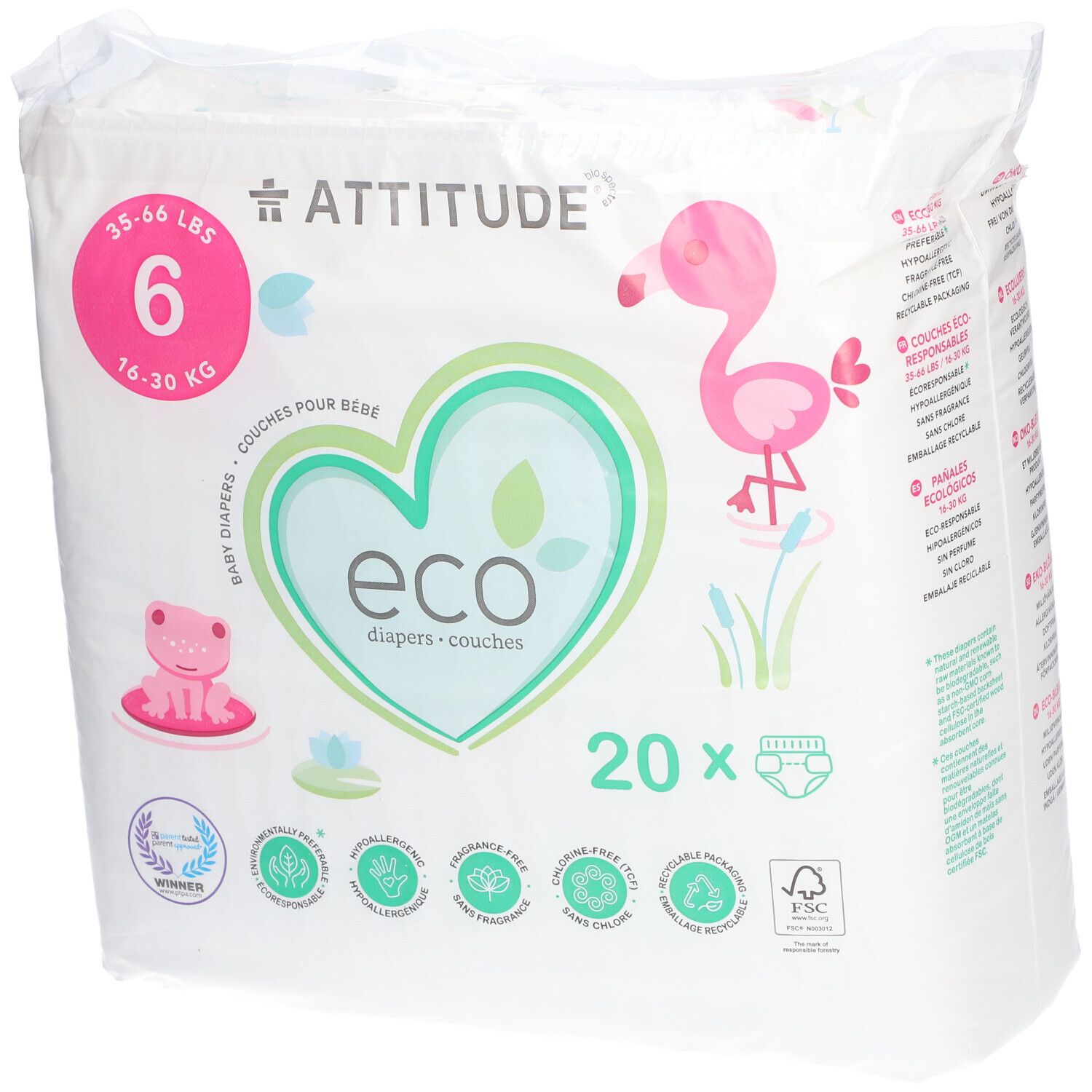 Attitude Couches Écologiques Bébé Taille 6 16-30 kg