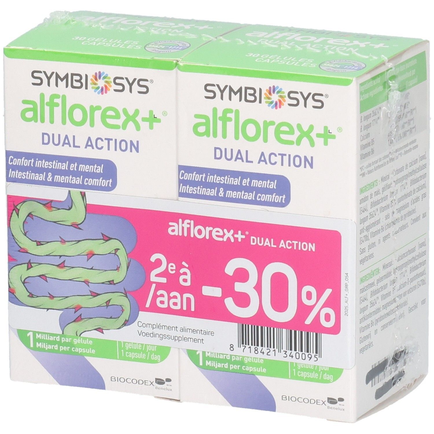 SYMBIOSYS® alflorex+® Dual Action | B. longum 35624™ & 1714™ Darmcomfort 2x30 Capsules