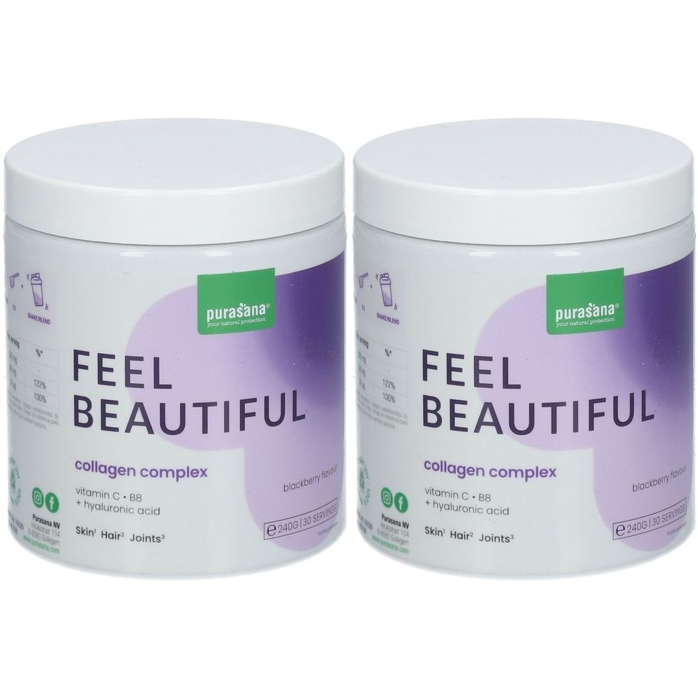 Purasana® Feel Beautiful Collagen Blackberry Flavour x2 2x240 g Pulver
