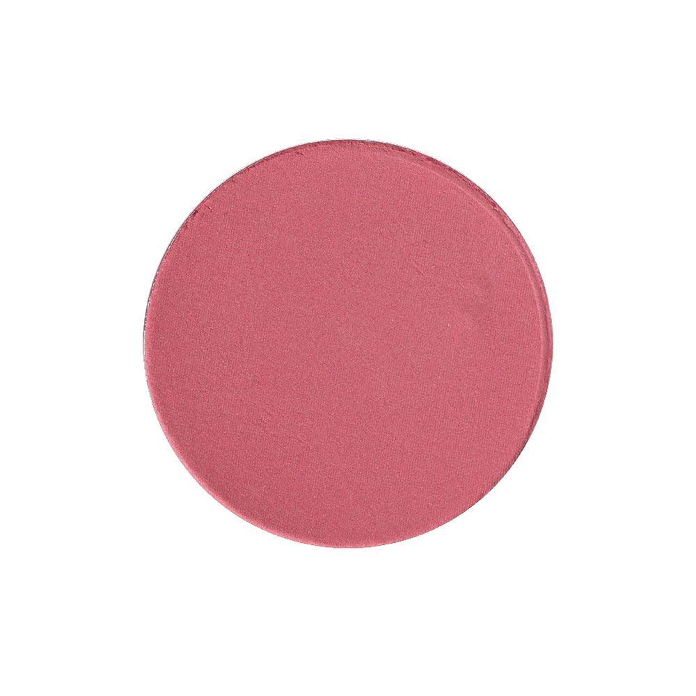 Poudrier rond de fard à joues Fuchsia Fever. Surface lisse. Aucun autre emballage ou inscription visible.