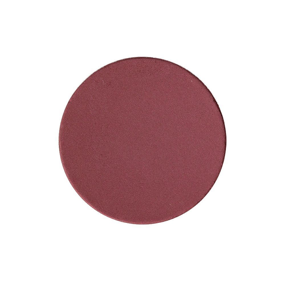 Runder, weinroter Blush. Volltonfarbe. Keine Verpackung sichtbar.