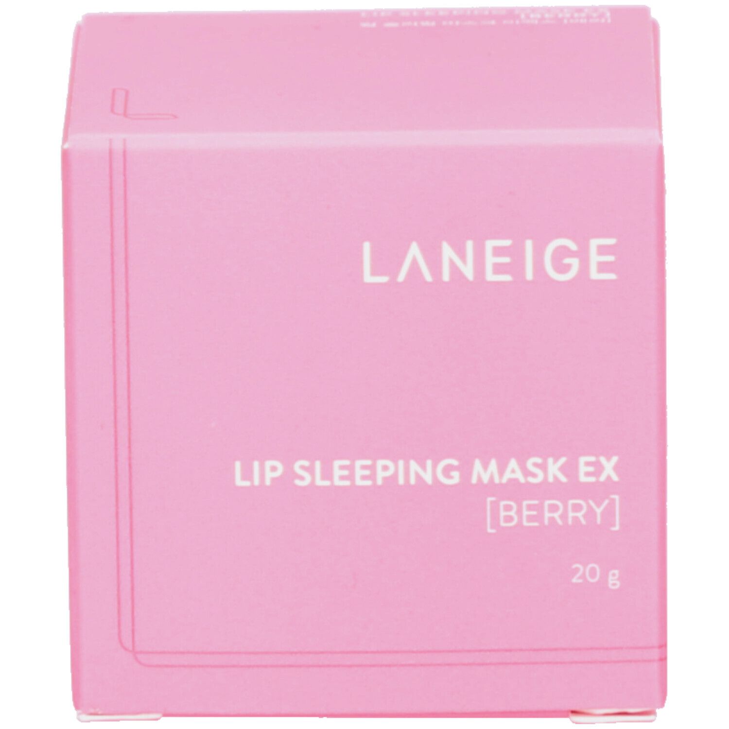Rosa Karton. Aufschrift: LANEIGE, LIP SLEEPING MASK EX [BERRY], 20 g.