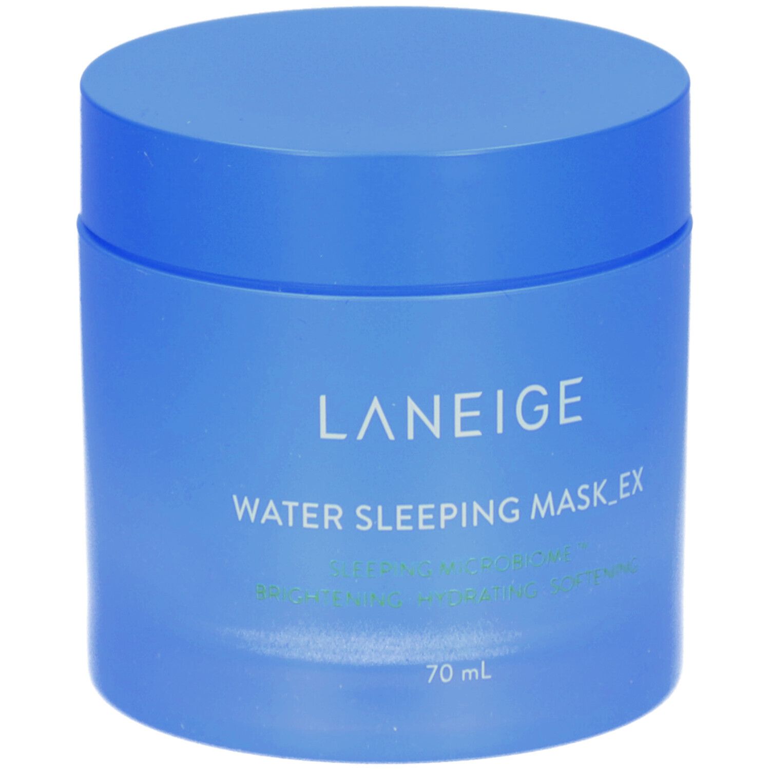 Blauer Tiegel mit Deckel. Aufschrift: LANEIGE, WATER SLEEPING MASK_EX, 70 ml.