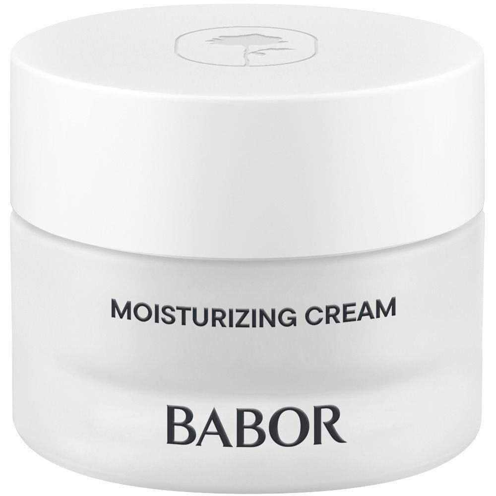 Babor Skinovage Moisturizing Cream Tiegel mit weißem Deckel.