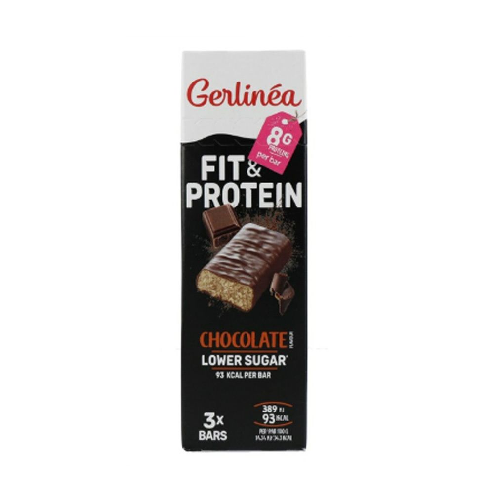 Gerlinéa Fit & Protein Barres enrobées de chocolat noir, riches en protéines