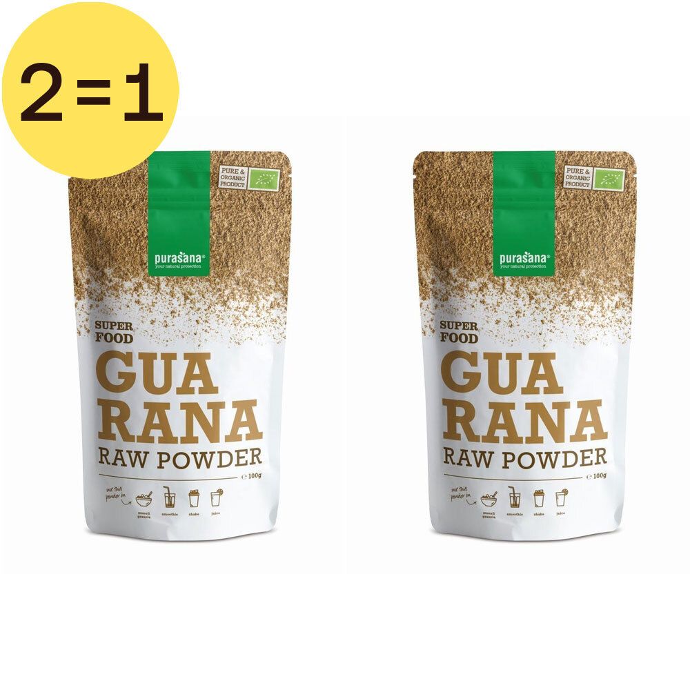 Purasana® Guarana Poeder Bio x2 2x100 g Pulver