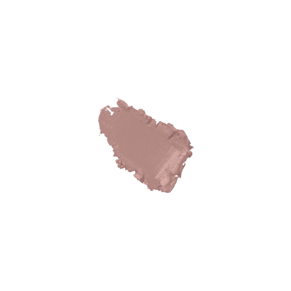 Lippenstift-Abstrich in Mauve. Textur sichtbar. Auf weißem Hintergrund.