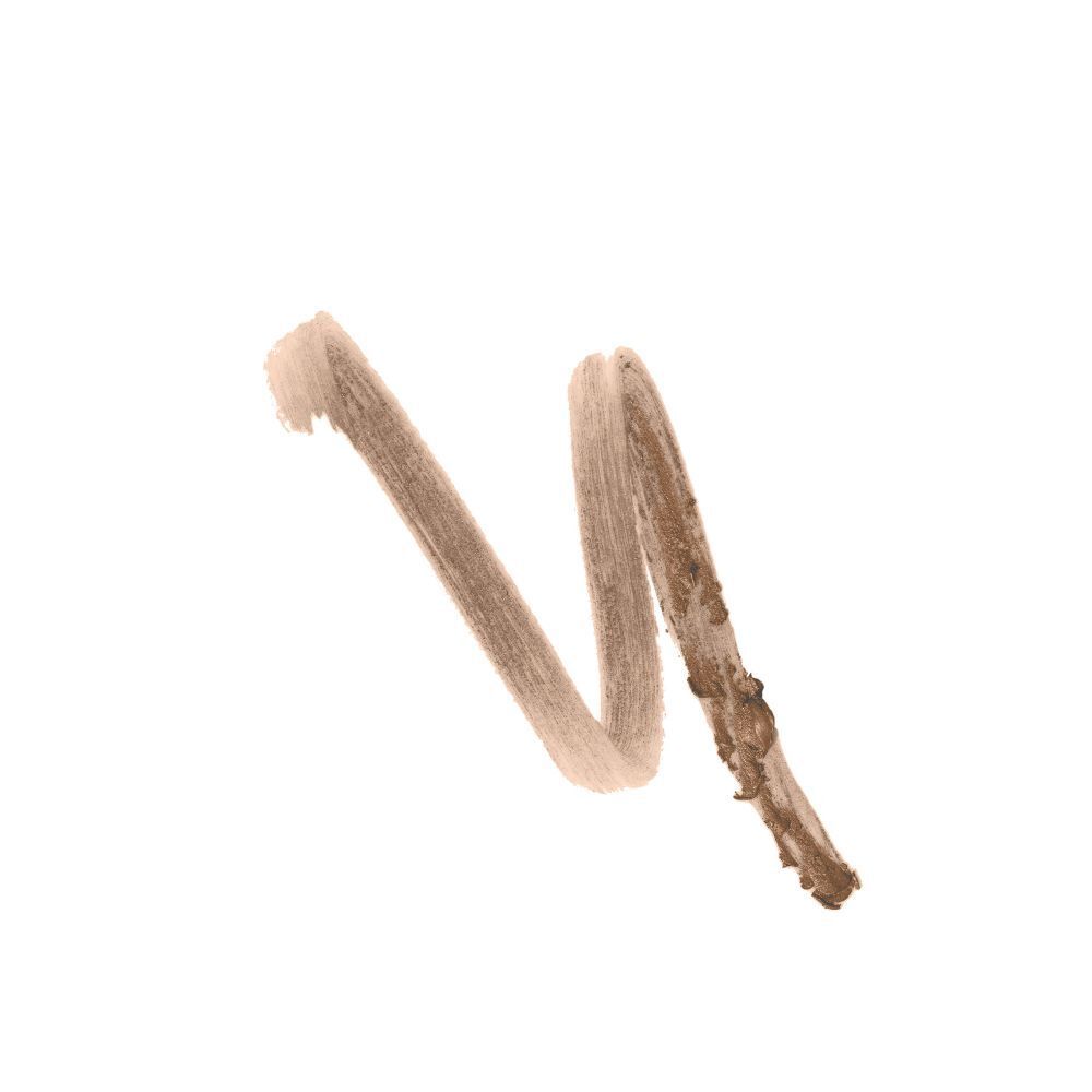 Hellbrauner Strich auf weißem Hintergrund. Textur des Strichs ist uneben.