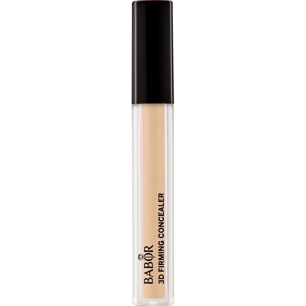Correcteur Babor 3D Straffender, tube transparent avec bouchon noir. Nom du produit et marque visibles.